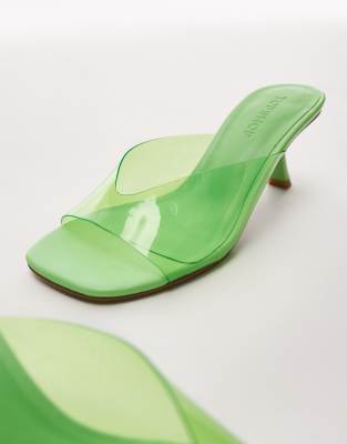 Topshop Felix High Perspex Heeled Mules