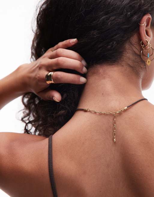 Topshop - Felix - Koordketting met gestructureerde hanger in bruin, 3 van 3