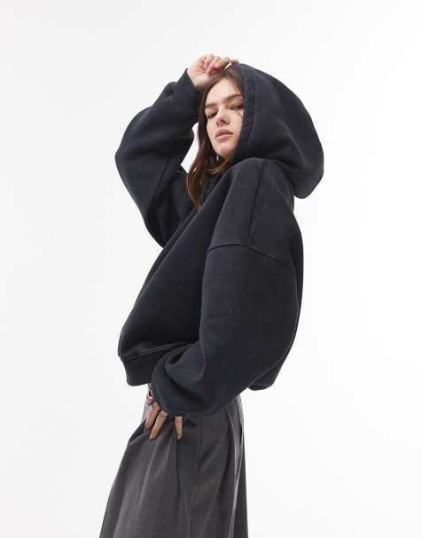 Topshop - Felpa con cappuccio oversize grigia slavata - view 1