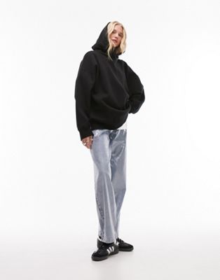 Topshop premium oversized hoodie in black - ASOS Price Checker