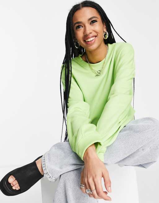 Topshop - Felpa con manica scesa verde acceso