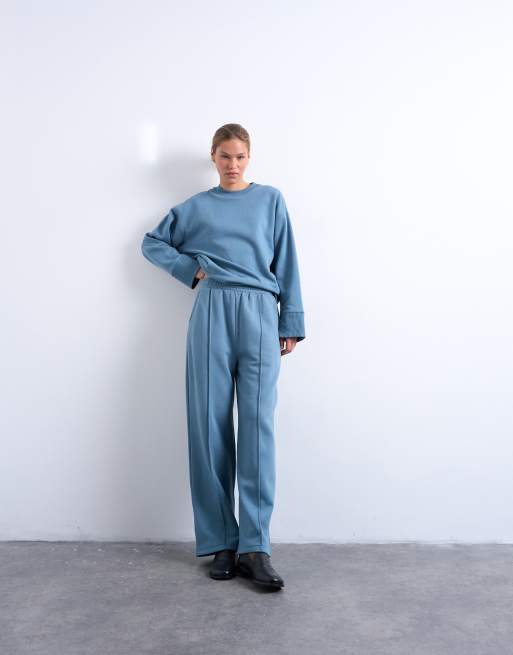 Topshop - Felpa minimal oversize blu con polsini lunghi, 2 di 4