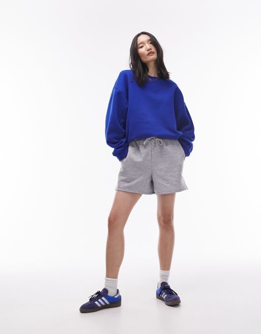 Topshop - Felpa premium con cuciture a vista blu cobalto