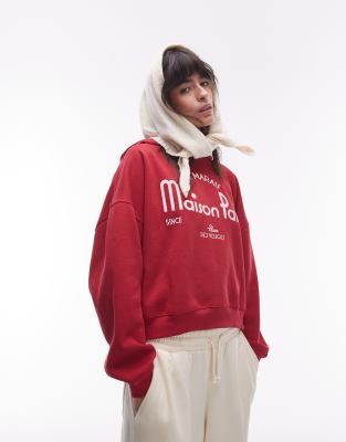 Marks & Spencer LONGER LENGTH CHECKED - Felpa con cappuccio - red mix