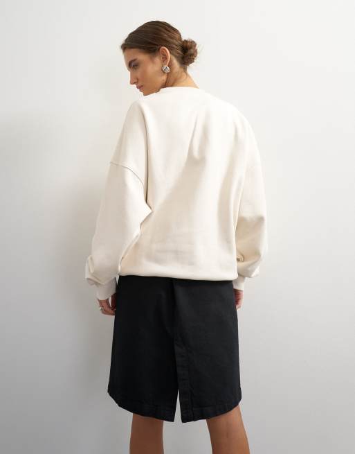 Topshop felpa serafino con dettaglio bottoni écru, 4 di 4