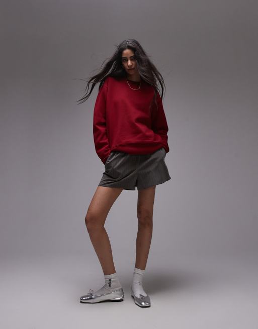 Topshop - Felpa slim fit bordeaux, 2 di 4