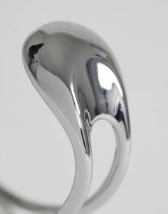 Model wearing Femi cuff bracelet in silver