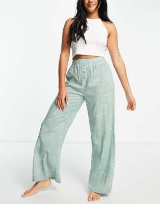 Fern Print Pajama Pants In Sagegreen ModeSens