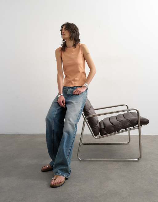 Topshop - Ferskenfarvet slim-tanktop, 2 af 4