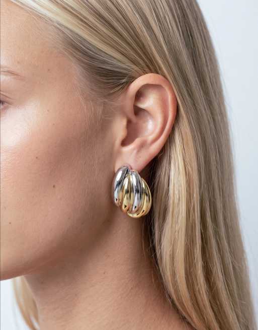 Topshop Fia markante ørestikker i sølv og guld, 1 af 5