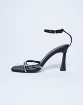 Topshop Fifi embellished flare heel sandal in black
