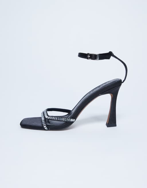 Topshop - Fifi - Udsmykkede sorte sandaler med hæl med svaj, 4 af 4