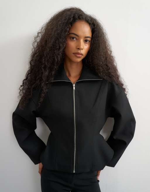 Topshop – Svart set med peplum-topp och figursydda byxor, 3 av 3