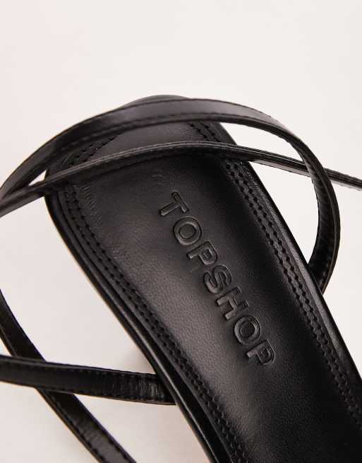 Topshop - Fina - Sandali con tacco medio neri, 4 di 4