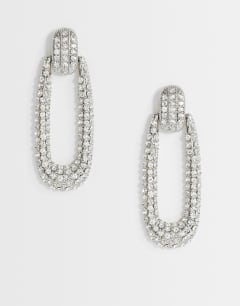Model wearing Finnley embellished earring in silver