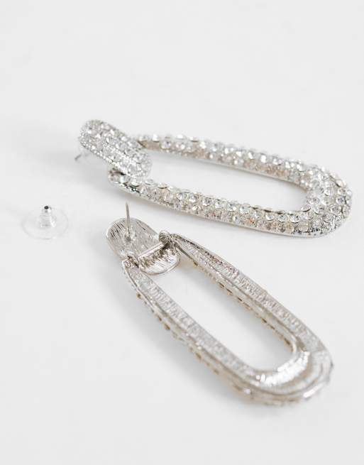 Topshop Finnley embellished earring in silver, 3 of 4