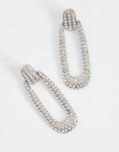 Model wearing Finnley embellished earring in silver