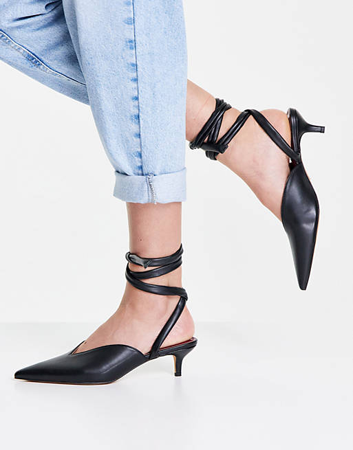 Topshop Fiona Ankle Tie Shoe in Black