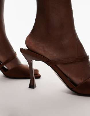 Topshop Fiona High Heeled Mules With Straps