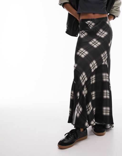 Free people best sale plaid maxi skirt