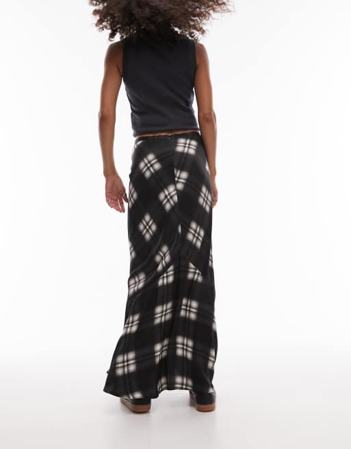 Checked fishtail outlet skirt