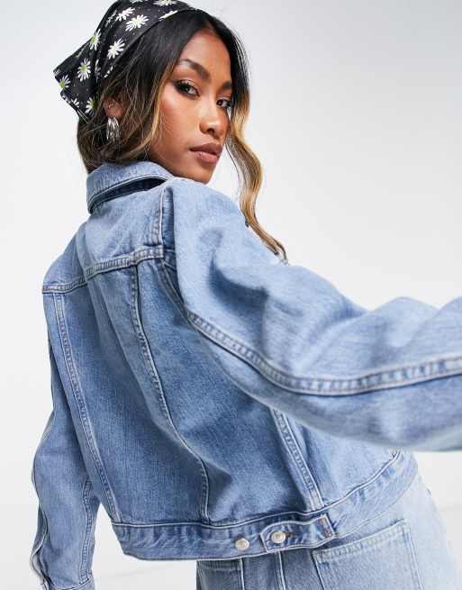 Topshop fitted denim on sale jacket