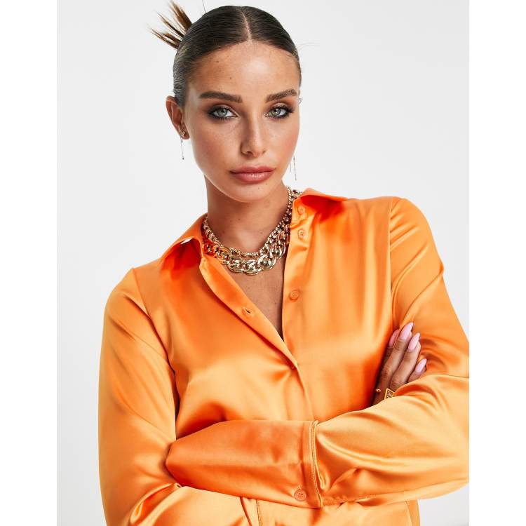 Satin orange top sales