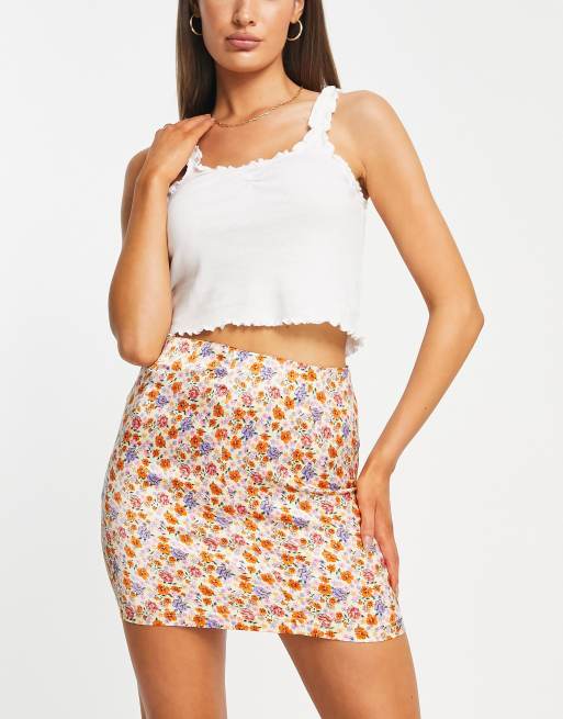 Floral mini skirt on sale topshop