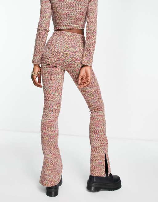 Topshop - Flare-broek met split aan de zoom en space dye in multi, deel van co-ord set, 3 van 4