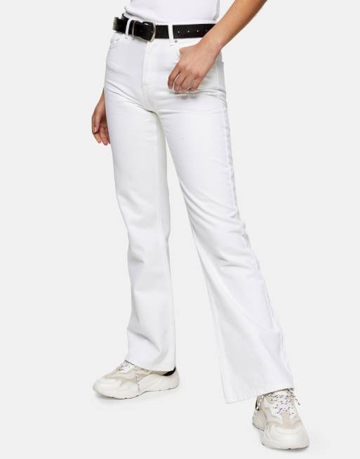 Topshop - Flare jeans in jaren 90-stijl in wit 