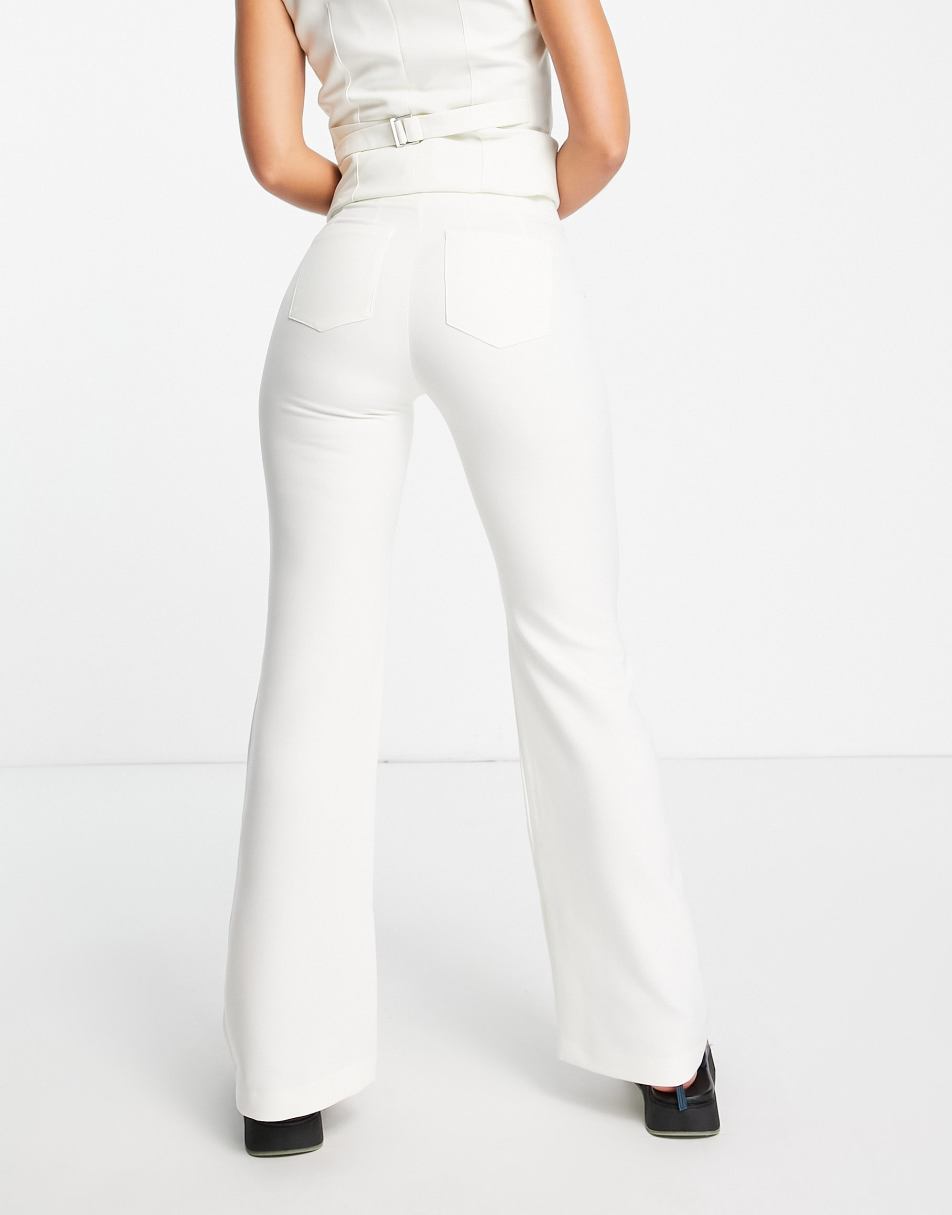 Topshop flare trouser in ivory