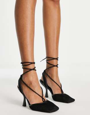 topshop flash mesh slingback heels