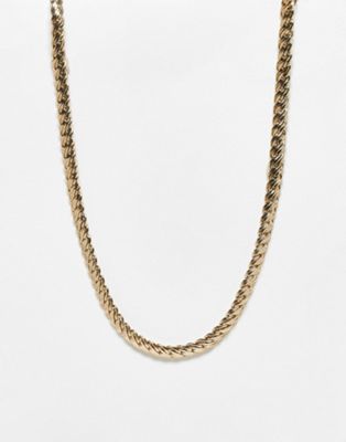 Topshop flat curb chain necklace in gold