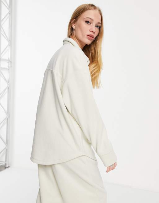 Topshop fleece shirt in ivory - part of a set, 2 of 4