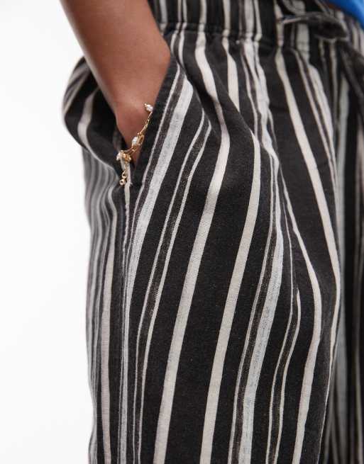 Topshop – Flerfärgade och randiga linnebyxor med ballongben, 5 av 5