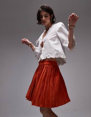 Topshop Flippy Crinkle Mini Skirt