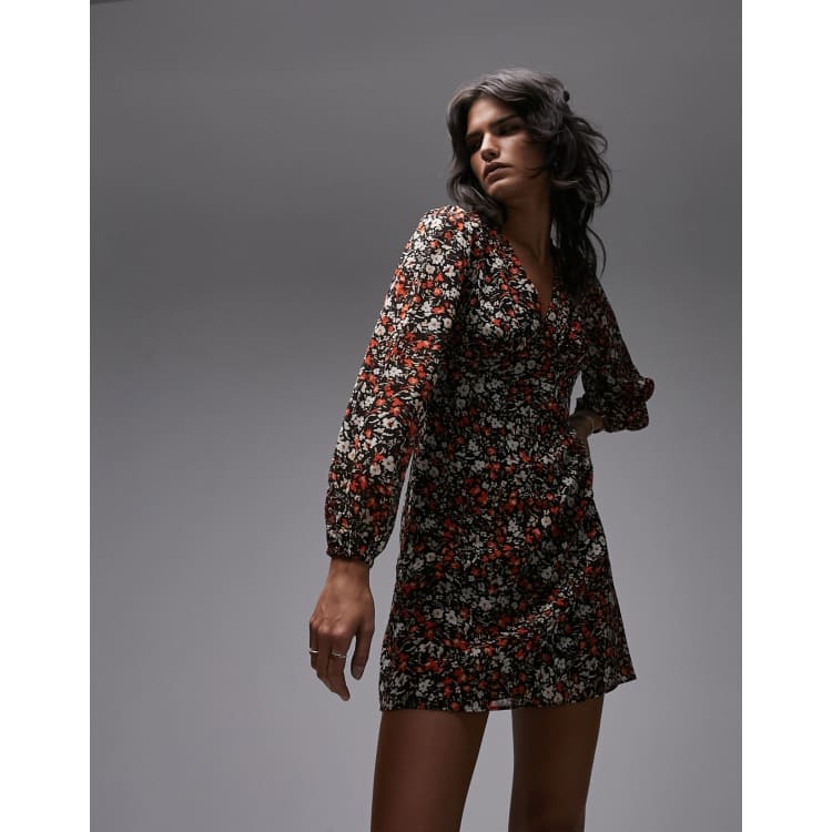 Topshop red tea dress cheap
