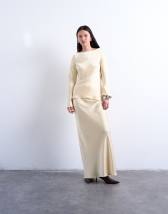 Topshop flood length maxi bias skirt in buttermilk