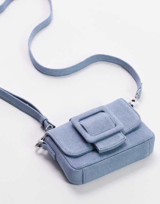 Topshop Flora mini crossbody bag in denim