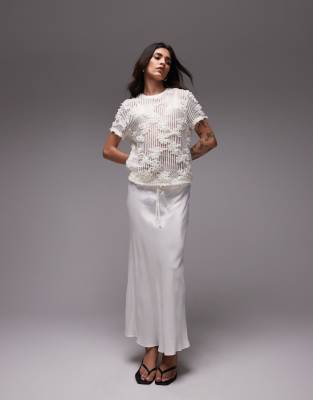 Topshop Floral Applique Boxy Tee