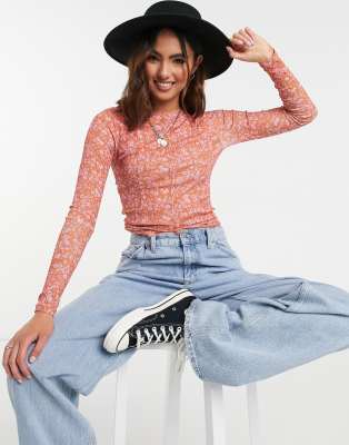 asos mesh long sleeve top