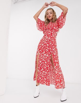 topshop floral midi