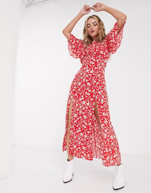 Topshop floral best sale midi dress