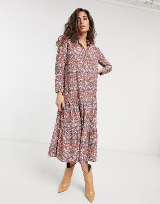 topshop floral shirt dress