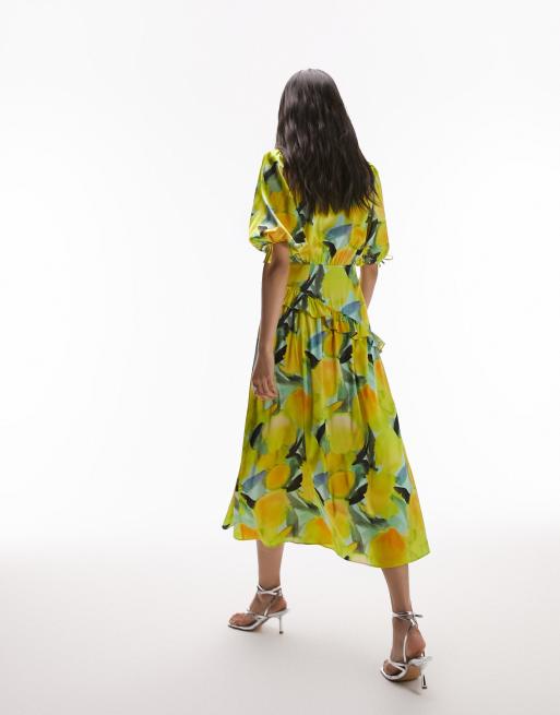 Topshop yellow 2024 floral dress