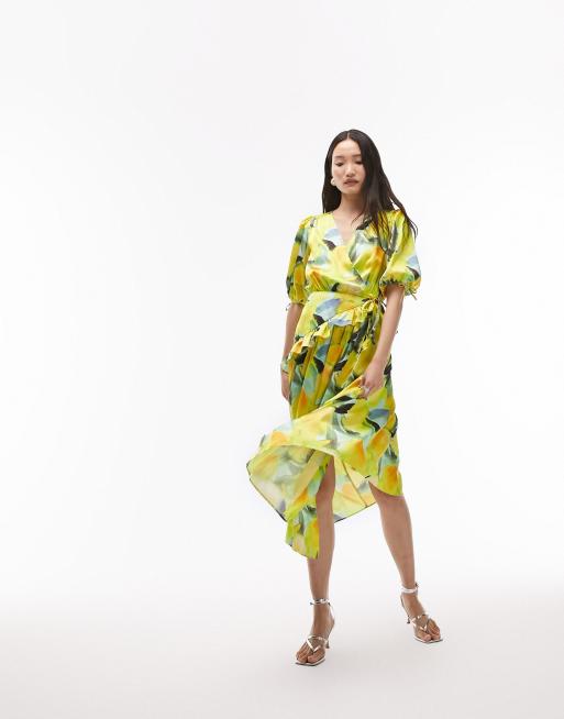 Topshop yellow floral on sale dress