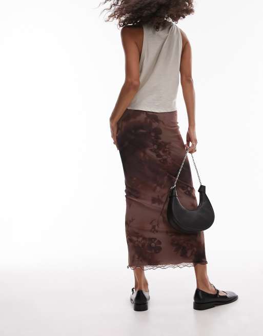 Topshop floral midi skirt hotsell