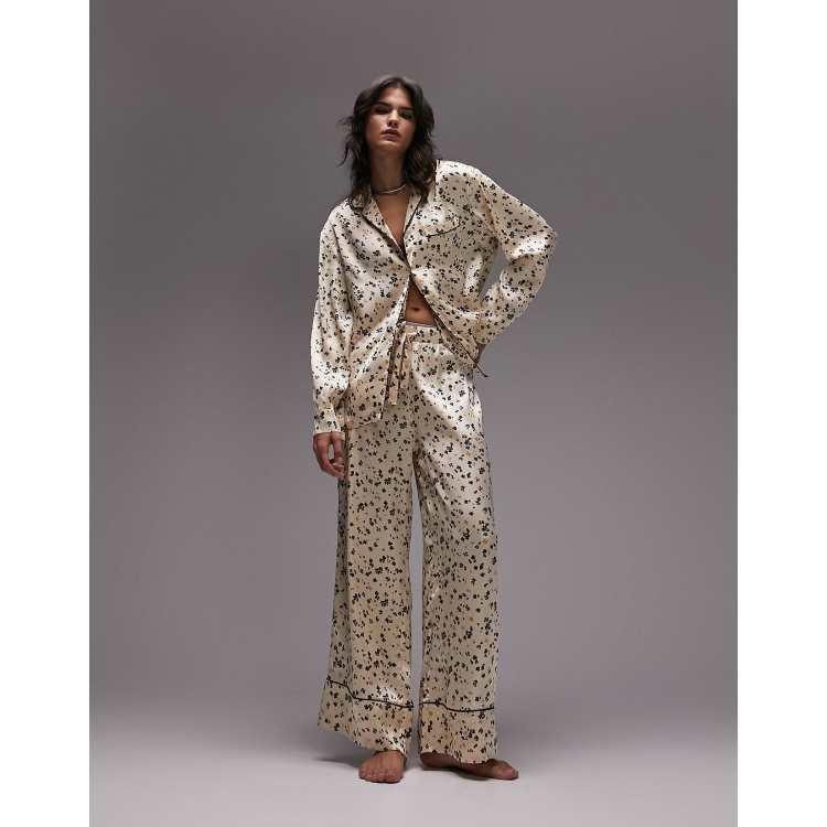 Floral print sales silk pajamas