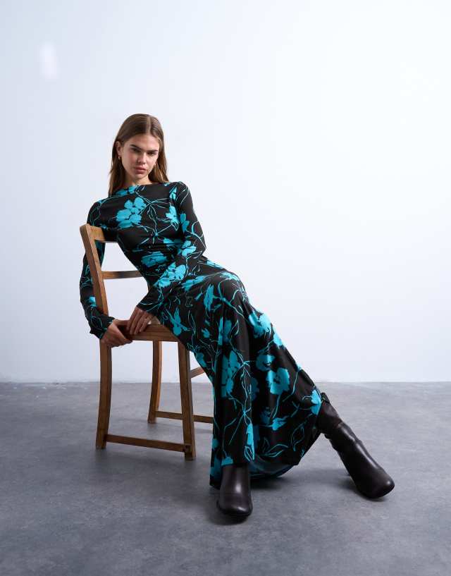 Topshop - Floral Print Maxi Dress - Women - Viscose/Elastane - XS