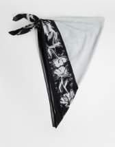 Topshop floral print waist belt in black and white
